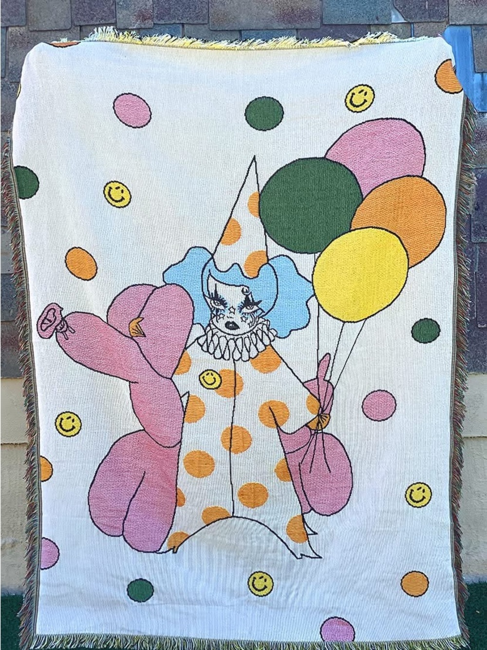 Valfre down to clown tapestry home decor